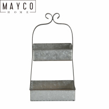 Mayco Custom 2 Tier Storage Metal Galvanized Basket In Home  Decoration